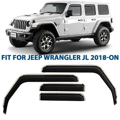 Protectores de lluvia viseras de ventilación pantalla para Jeep Wrangler JL 2018-2025 IRROMPIBLE Foto 1 de 4