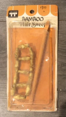 Accesorio para el cabello con punta de barra de barrido de bambú vintage NOS Foto 1 de 2