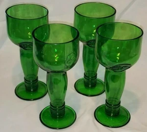J & B Scotch -Set of 4-Unusual Green Glasses - Picture 1 of 7