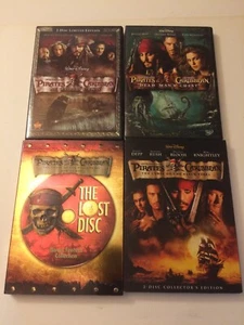 Pirates of the Caribbean DVD Set~USED~Black Pearl~Dead Mans Chest~At World's End - Foto 1 di 23