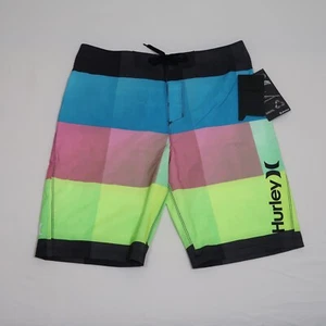 Hurley Board Shorts Boy’s 16 Multicolor Colorblock 9” Phantom NEW - Picture 1 of 10