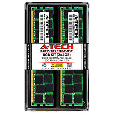 A-Tech 8GB 2x 4GB 2Rx4 PC3-10600R DDR3 1333MHz error-correcting código RDIMM Reg Memoria Ram Servidor