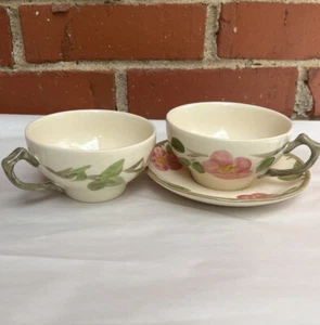 Set of 2 Vintage Franciscan Desert Rose Teacups Stamped Made In England Plus+ - Picture 1 of 12