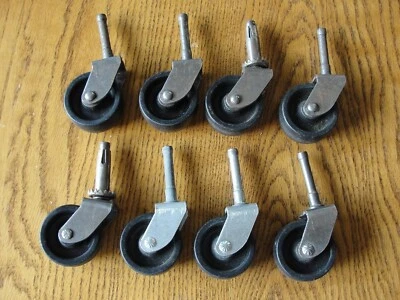 8 Ruedas Negras De Colección Salvamento Plástico Duro y Metal Rueda Giratoria Piezas de Reparación #33 Foto 1 de 3