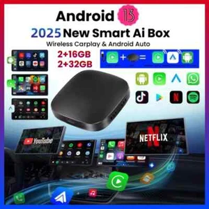 2025 Smart CarPlay Ai Box Android 13 TV Box Wifi Wireless Android Auto Built-in - Picture 1 of 22