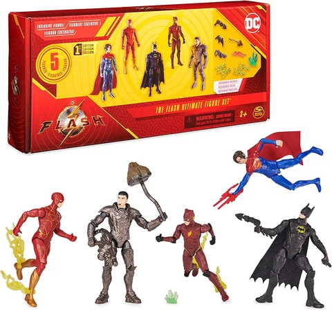 DC Comics The Flash Ultimate Figure Set Batman Supergirl 5 Action Figures Cover