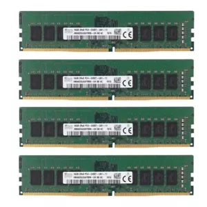 Hynix 64GB 4X16GB DDR4 2400MHz PC4-19200 2RX8 UDIMM Memory Ram HMA82GU6AFR8N-UH - Picture 1 of 5