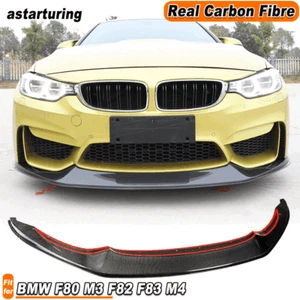 For BMW F80 M3 F82 F83 M4 2014-2019 REAL CARBON Front Bumper Lip Chin Spoiler - Picture 1 of 15