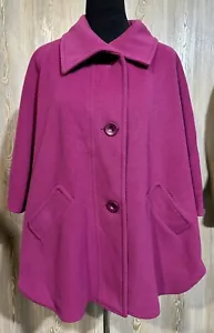 VTG Jimmy Hourihan Dublin Wool Cashmere Cape Pink Fuchsia Raspberry SML OS - Picture 1 of 8