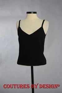 St John Strick Santana Spaghettiträger Shell Top Kaviar Gr. Small Neu mit Etikett UVP 325 $ - Bild 1 von 2