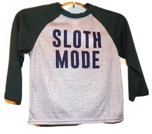 Childs Place s-4 Boys flame resist green, gray Lg Sleeve sloth mode sleep Tee LB - Picture 1 of 5