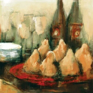 36W"x36H" DESSERT PEARS by CHRISTINA DOELLING - WINE BOTTLES CHOICES of CANVAS - Picture 1 of 9
