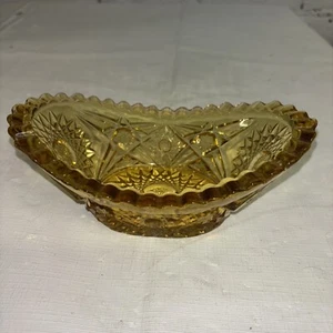 LE Smith Hobstar Bernstein ovale Schüssel Sägezahnkante - Bild 1 von 8