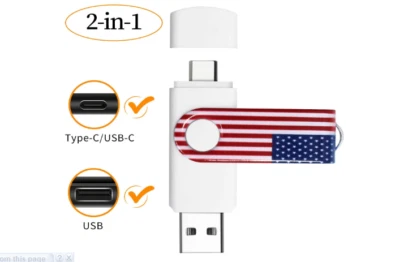 NEW 2 In 1 128GB 3.0/3.1 C/USB Flash Drive For Phones,Tablets.Photo Backup - Image 1 of 4