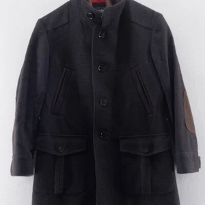 Oliver Sweeney Mens Jacket Small Brown Full Zip Button Up Layered Chore Wool - Picture 1 of 9