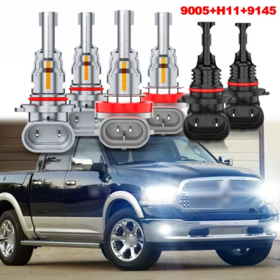 Combo faros antiniebla para Ram 1500 2013 2014 2015 con proyector bombillas LED Foto 1 de 4