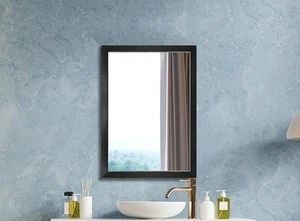 Rectangle Wall Mirror 24 x 36 Walnut Brown Farmhouse Rectangular Vanity Mirror - Picture 1 of 4