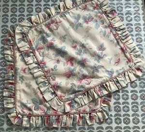 2 x Vintage Laura Ashley Floral Frilled Zipped Cotton Square Cushion Covers - Picture 1 of 4