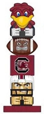 TEAM SPORTS AMERICA University of South Carolina Gamecocks Tiki Totem Garden Statue, Hand Painted...