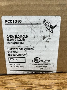 PCC1G1G Cadweld Mold #6AWG Solid Run And Tap New In Box free Shipping - Picture 1 of 3