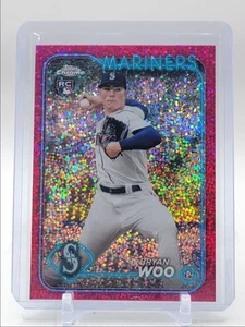 BRYAN WOO 2024 TOPPS CHROME ROOKIE MAGENTA SPECKLE REFRACTOR RC /350 Q4597 - Picture 1 of 2