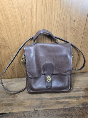 Bolso Vintage COACH Willis Station 9020 • Cuero Marrón EE. UU. • Bandolera/Mano Superior Foto 1 de 4