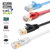 1x RJ45 CAT7 Red Ethernet 10Gbps Parche ultrafino LAN Cable plano