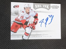 2011-12 PANINI CONTENDERS JUSTIN FAULK #9 NHL INK AUTO AUTOGRAPH