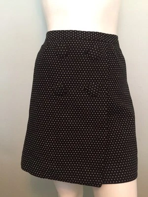Banana Republic Black White Micro Polka Dot Knee Length A-Line Skirt Size 12 Foto 1 de 4