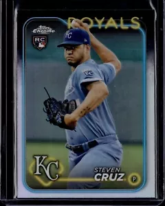 2024 Topps Chrome Steven Cruz Rookie Card Refractor #187 - Picture 1 of 2