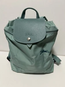 LONGCHAMP PARIS lePliage Green Nylon Travel Backpack Bag Lagoon - Picture 1 of 10