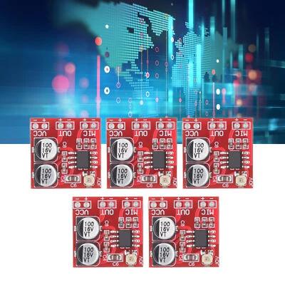 5tlg Elektret Mikrofon Verstärkermodul Einstellbare Verstärkung LM386 NEU - Bild 1 von 4