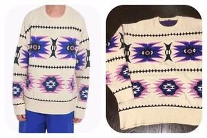 Isabel Marant Etoile Chevron Patterned Malden Lined Pullover Sweater Size L/Xl - Picture 1 of 9