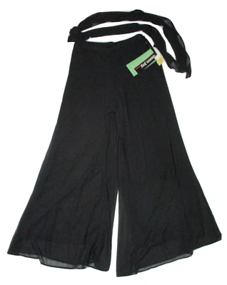 Nuevo Dawn Joy Talla 6 Negro Forrado Gasa Acampanado Cinturón Vestido Pantalones Foto 1 de 4