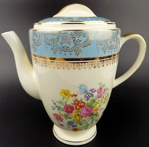 Vintage Steubenville Trend Coffee or Tea Pot Multicolored Florals 32 Oz. - Picture 1 of 13
