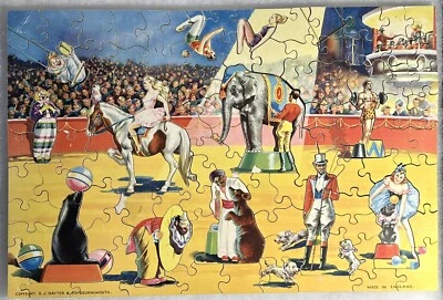 Rompecabezas vintage VICTORY WOOD CIRCUS con piezas de personajes - sin caja Foto 1 de 4