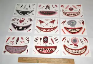 Multi-White Temporary Halloween Tattoos 9 sheets - Picture 1 of 5