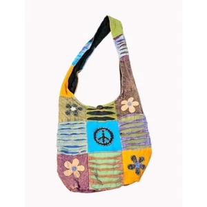 Multicolor Hippie BOHO Slouch Hobo Sling Nepal Cross Body Shoulder Bag - Picture 1 of 6