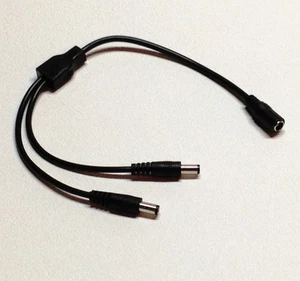 Splitter 2 way cable LED lighting 2.1 x 5.5 barrel 12 volt DC connector PSC2 - Picture 1 of 1