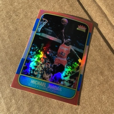 PEGATINA HOLOGRÁFICA de 1986 Tarjeta de Novato Michael Jordan Fleer *PEGATINA NO TARJETA* Foto 1 de 4