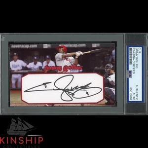 Jimmy Rollins signed Cut 3x5 Custom Card PSA DNA Slab Phillies HOF Auto C4819 - Picture 1 of 2