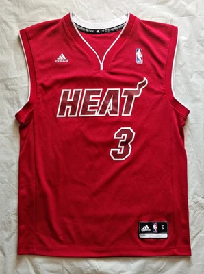 Camiseta Adidas Dwayne Wade #3 Miami Heat roja alternativa - HOMBRE talla pequeña/S Foto 1 de 4