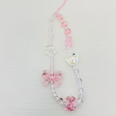 Correa de muñeca con cuentas para teléfono, cadena de cordón para teléfono celular, llavero, pulsera brillante Foto 1 de 2