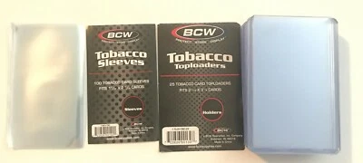 (5) BCW Tobacco Card Sleeves and Toploader Set in Loose Bag Flat Shipping