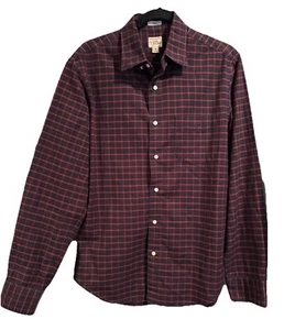 J Crew Herren Pima Baumwolle Kariert Kariert Kariert Oxford Hemd Marine Rot J1029 Slim Medium EUC - Bild 1 von 8
