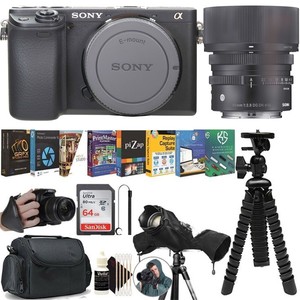 Sony Alpha a6400 Mirrorless Digital Camera + Sigma 45mm f/2.8 DG DN Lens Bundle