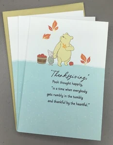 3 Hallmark Happy Thanksgiving Card Winnie The Pooh Piglet Disney Anyone Cards - Picture 1 of 4