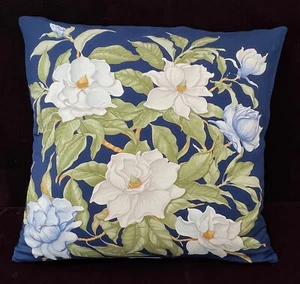 Salvatore Ferragamo 16"" x 16"" marineblau Seide Köper Kissenbezug A211 - Bild 1 von 7