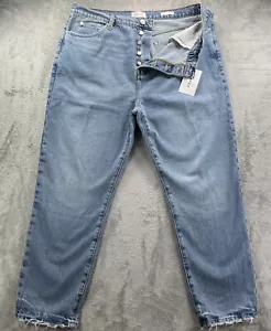 Frame Jeans Womens *33X28* Blue Le Mec Button Fly High Rise Loose Fit New *Read* - Picture 1 of 22