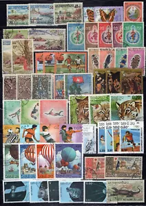 Laos Collection Used/CTO Space Cats Insects Sports ZAYIX 0324M0085 - Picture 1 of 3
